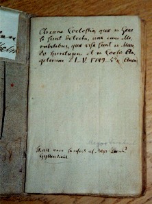 Leonard's copy of the Arcana in the Skara Library