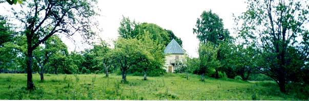 The summerhouse in the garden