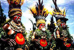 Modern tribesmen from Papua, New Guinea